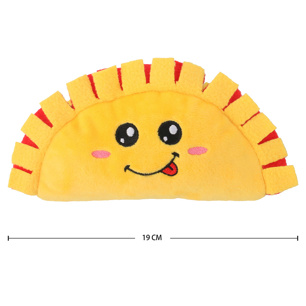 Hot Sale Cute Durable Squeaky Plush Food Series Stuffed Pet Dog Toy Plush Taco