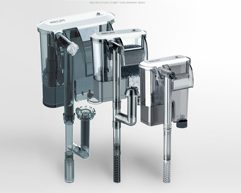 Aquarium Filter Mute Waterfall Type 3 in 1 Fish Tank Filter XP09 Oil Film Waterfall Small-sized External Hang On Air Pump