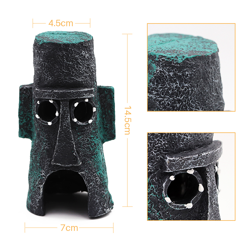 Cartoon Fish Tank Decor Figures Ornaments Resin Fish Tank Pineapple House Decoration Cave Cask Landscaping Aquarium Accessories