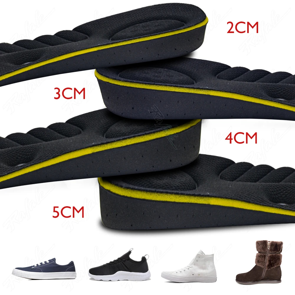Invisiable Magnet Massage Height Increase Insoles for Women Men 2/3/4/5 cm Up Arch Support Orthopedic Insoles Heighten Lift Pads