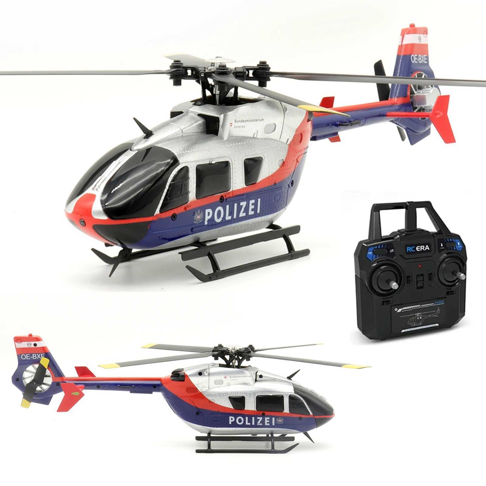 ERA C187S Police Uniform EC135 Scale Gyroscope Stable Barrier Free 4ch RC Helicopter Remote Control Mirco Heli Hobby Model W240830 Free shipping