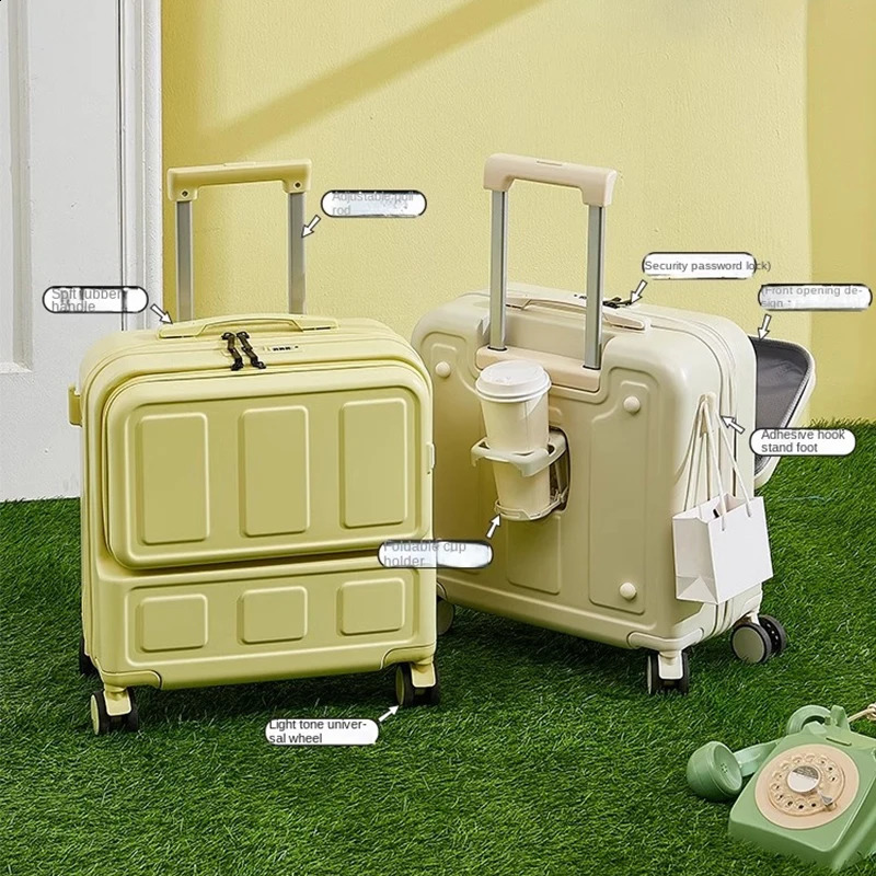 Luggage Zipper Model 18inch Cabin Maleta Small 20inch Trolley Suitcase Silent Spinner Wheel Ultralight and Portable 240830ZY