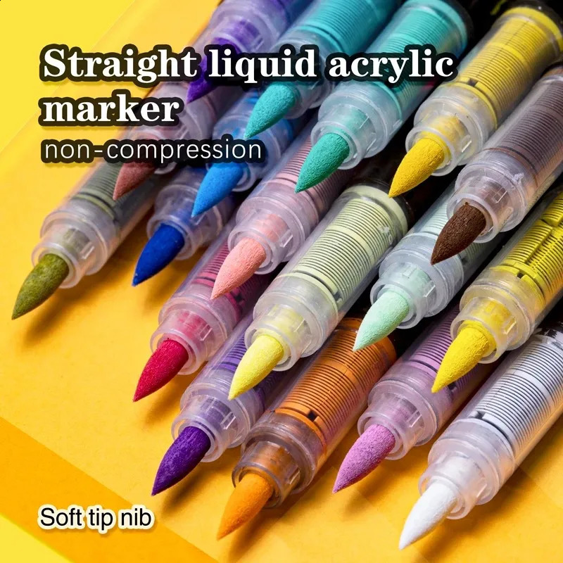 12120 Color DC Acrylic Marking Pen Waterproof Soft Brushing Used for Fixing Glass Stone Metal Art Supplies 240830