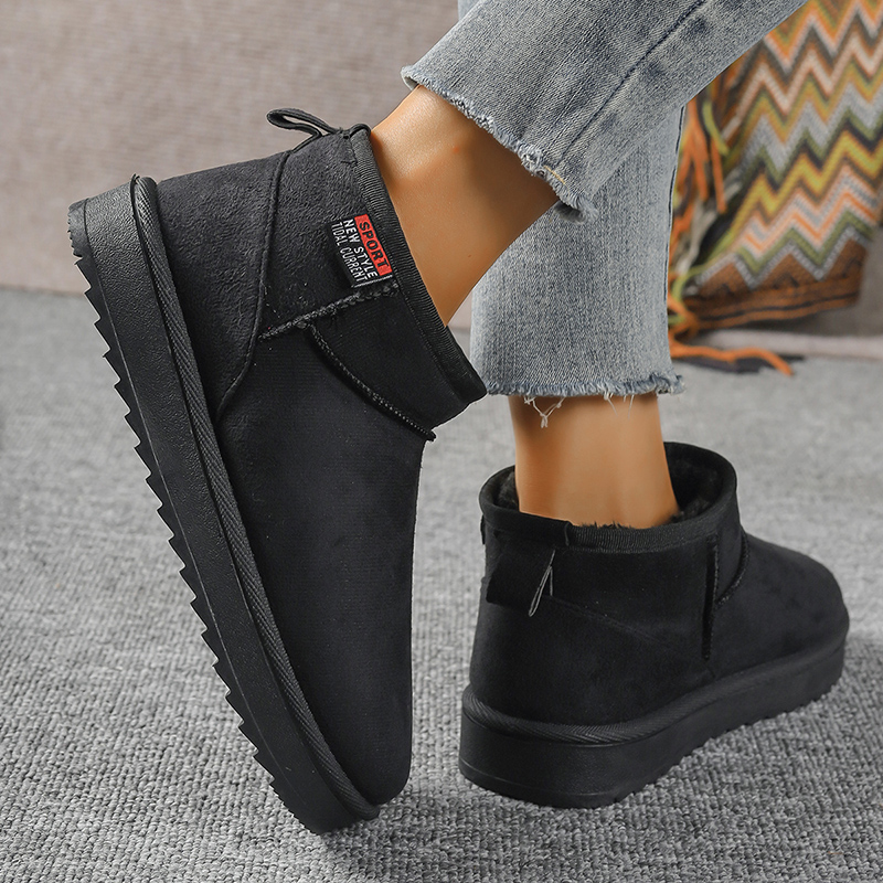 Thick Plush Platform Snow Boots Women 2024 Slip On Faux Suede Ankle Botas Mujer Winter Keep New Warm Fur Cotton Shoes Woman