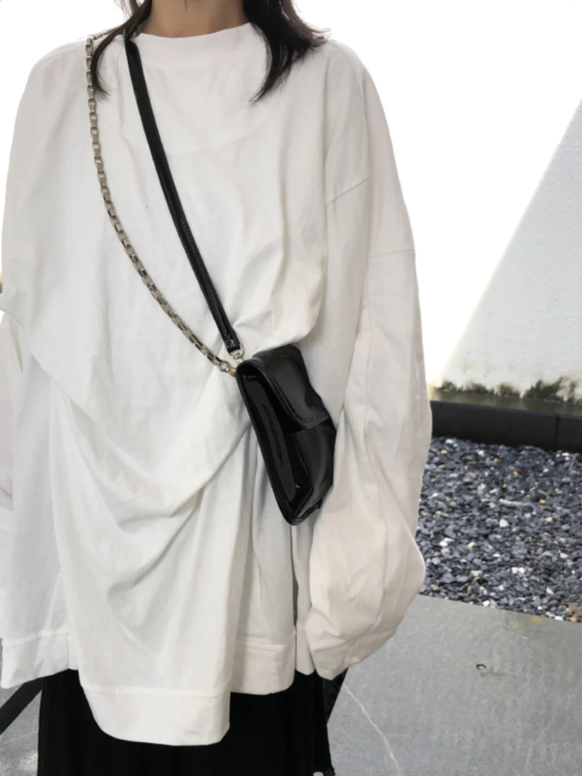 Classic Patent Leather Black Bag For Women 2024 Versatile Fashion Simple Double Shoulder Strap Chain Small Square Bag 240830