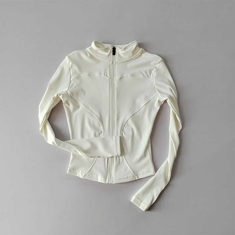 Outdoor sports long sleeved ultra-thin womens yoga clothes quick drying zipper cardigan stand up collar running fitness jacket top W250326