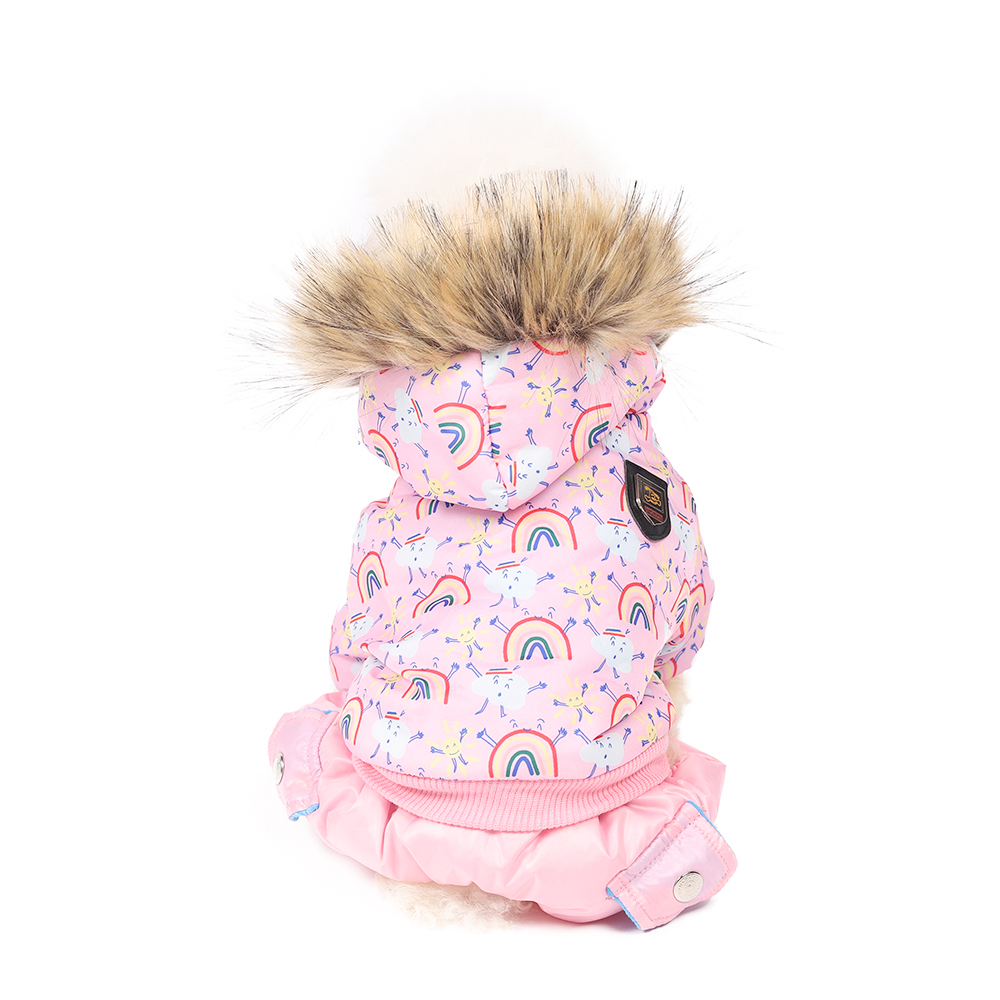 New Rainbow Cotton Hooded Warm Winter Thickness Pet Dog Clothes Cat Puppy Dogs Coat Jackets Jumpsuit From S-XL For small dog