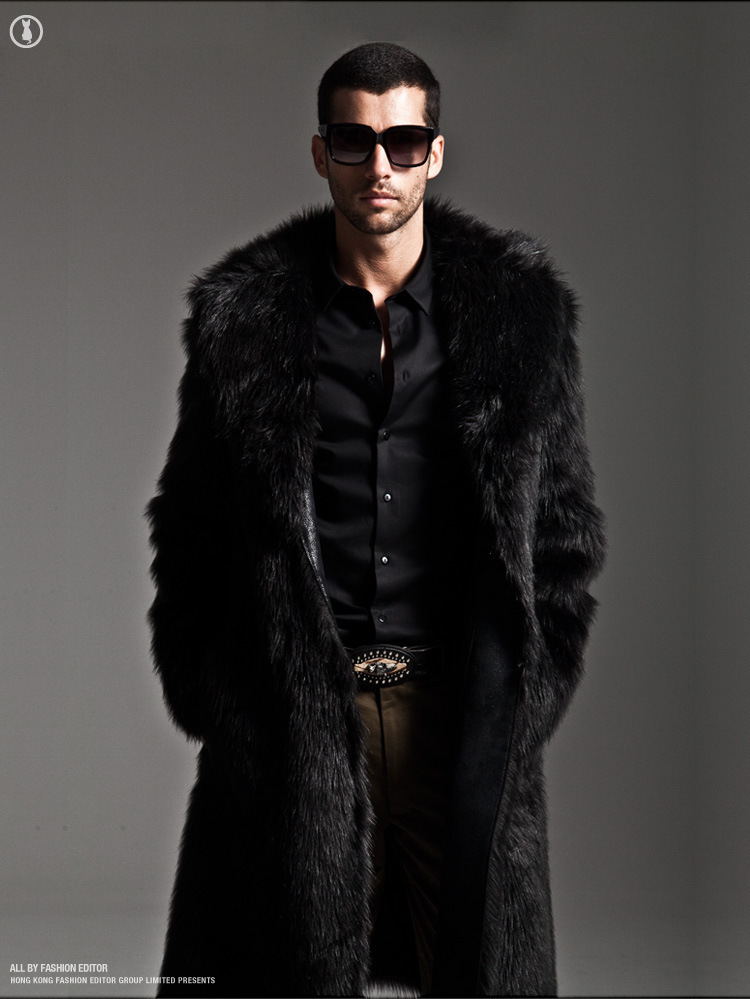 Fur Coat Thickened Warm Long Fur Coat Imitation Fur Coat Mens Long Mink Coat