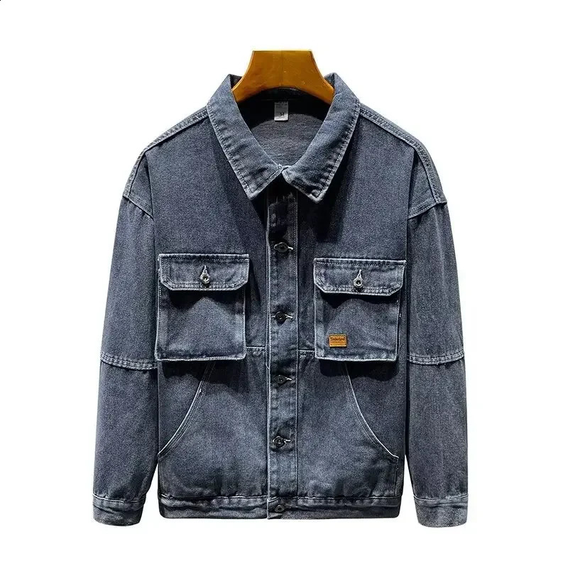 Trendy Denim Jacket For Men Loose Fit European Style Streetwear Fashion Spring Season Arrival Clothing Regular Length 240830