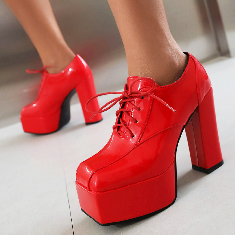 2025 new Platform Sexy Women's High Heels Spring Pumps Black White Red Heeled Party Wedding Shoes Female Large Size 44 45 48 e95e