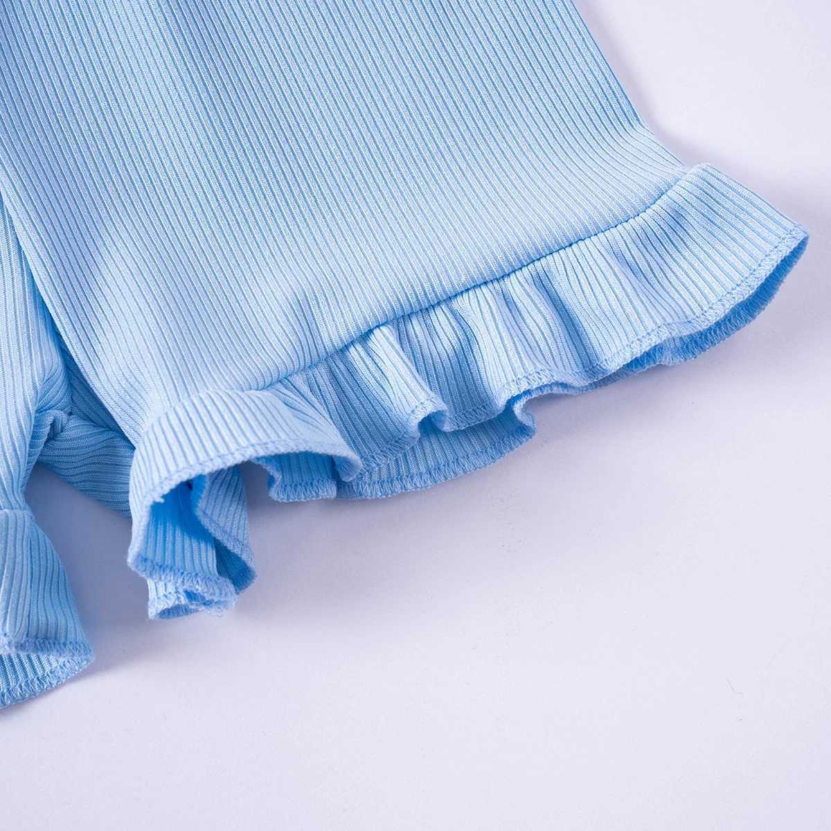 Baby Girl Summer Set 2 Piece Set with Ruffle Edge Sling and Ruffle Edge Shorts Soft Fabric for Going Out Home or Par Wear W250218