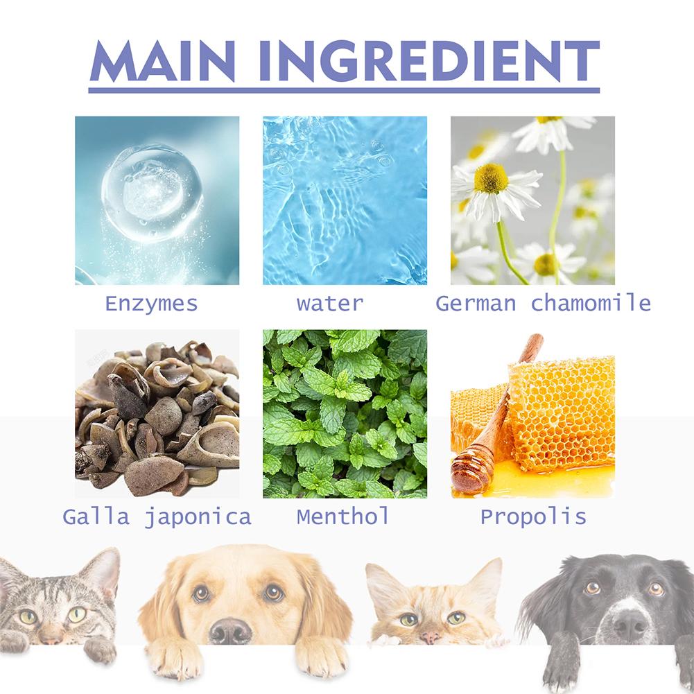 30ml Pet Spray Oral Care for Dogs Removes Plaque Cleans Teeth Breath Freshener Dogs Cats Teeth Clean Deodorant Prevent Calculus