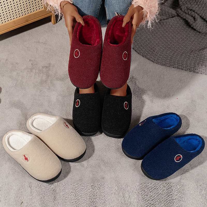 Cotton Lucyever House Women Non Slip Warm Indoor or Shoes Woman Autumn Winter Soft Plush Flat Home Slippers Female 3db6 pers d46