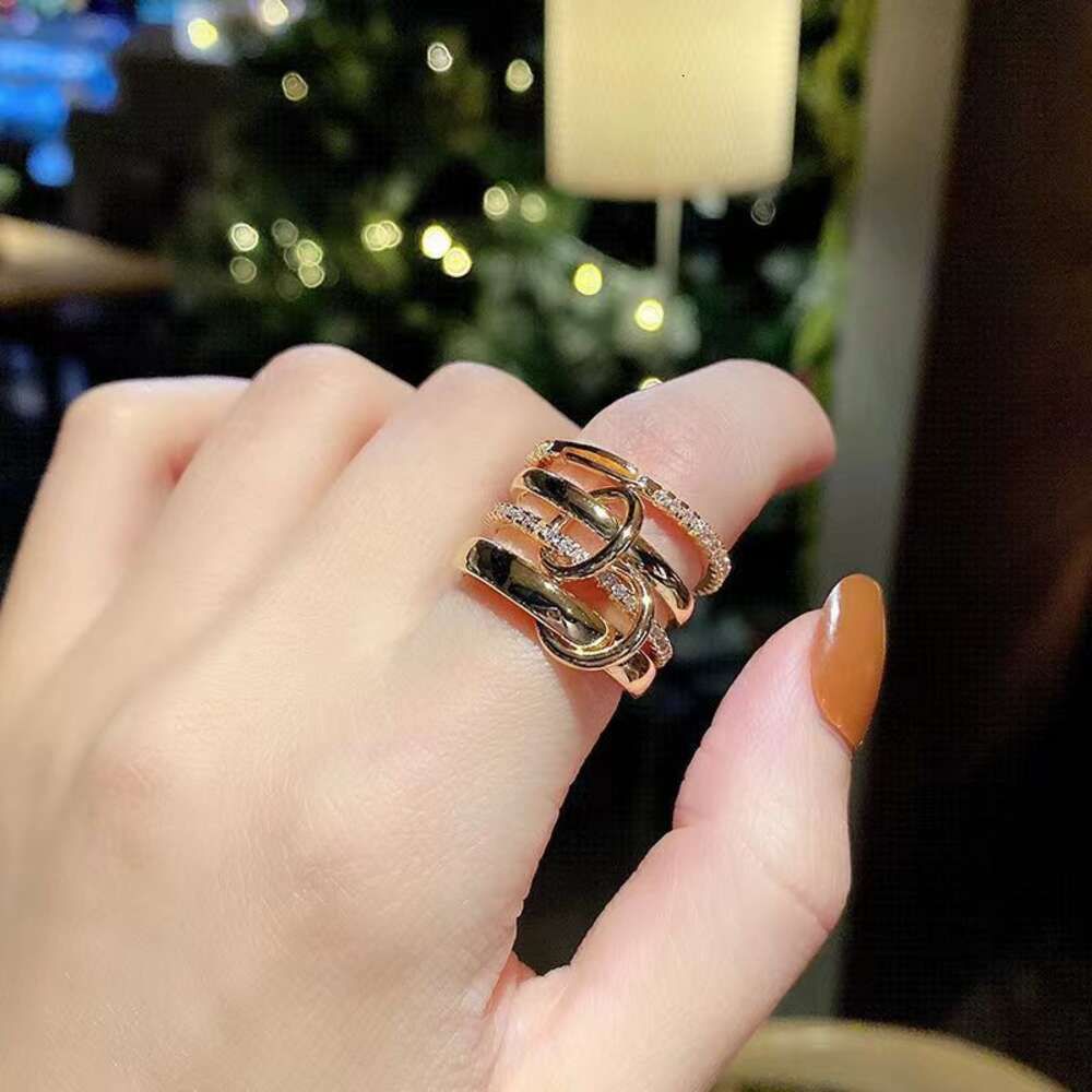 Stacking K gold Four piece Rings for women men spinelli kilcol rings with Dia Ring overlapping designer jewelry Open ring average size