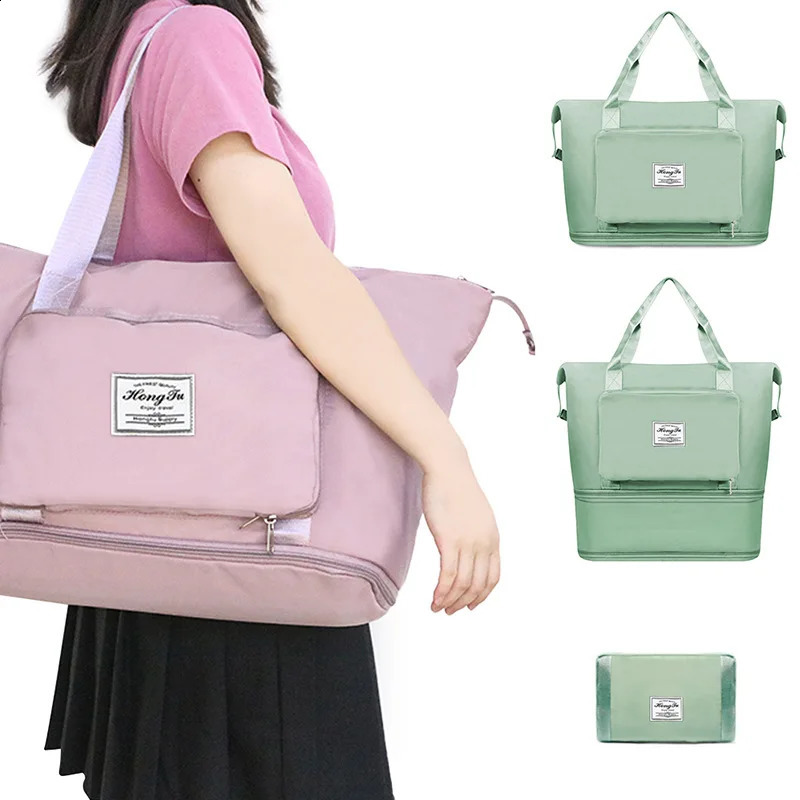Large capacity waterproof lage bag for universal folding New travel bags dry wet separation fiess 240830