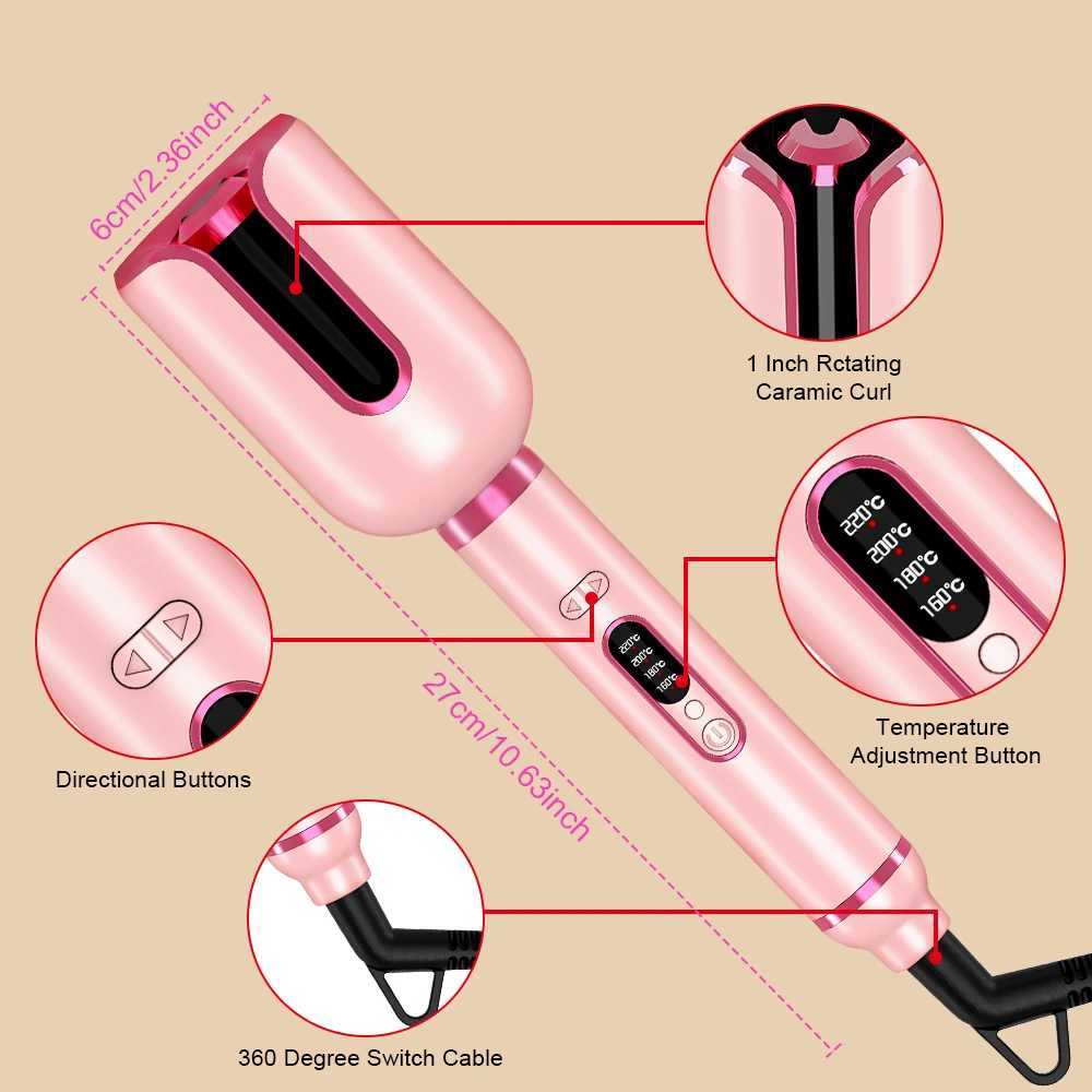Fancy curling iron automatic curling iron anti tangling ceramic rotating curling iron large groove styling equipment W240830