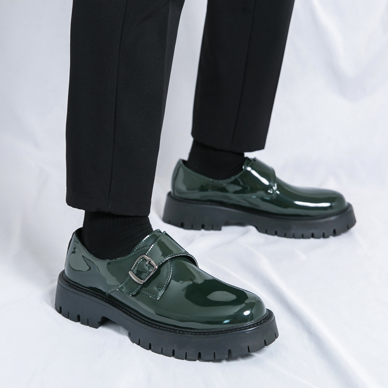 Men's Italian Patent Leather Oxfords Shoes, Handmade Platform Wedding Business Dress Shoes 4