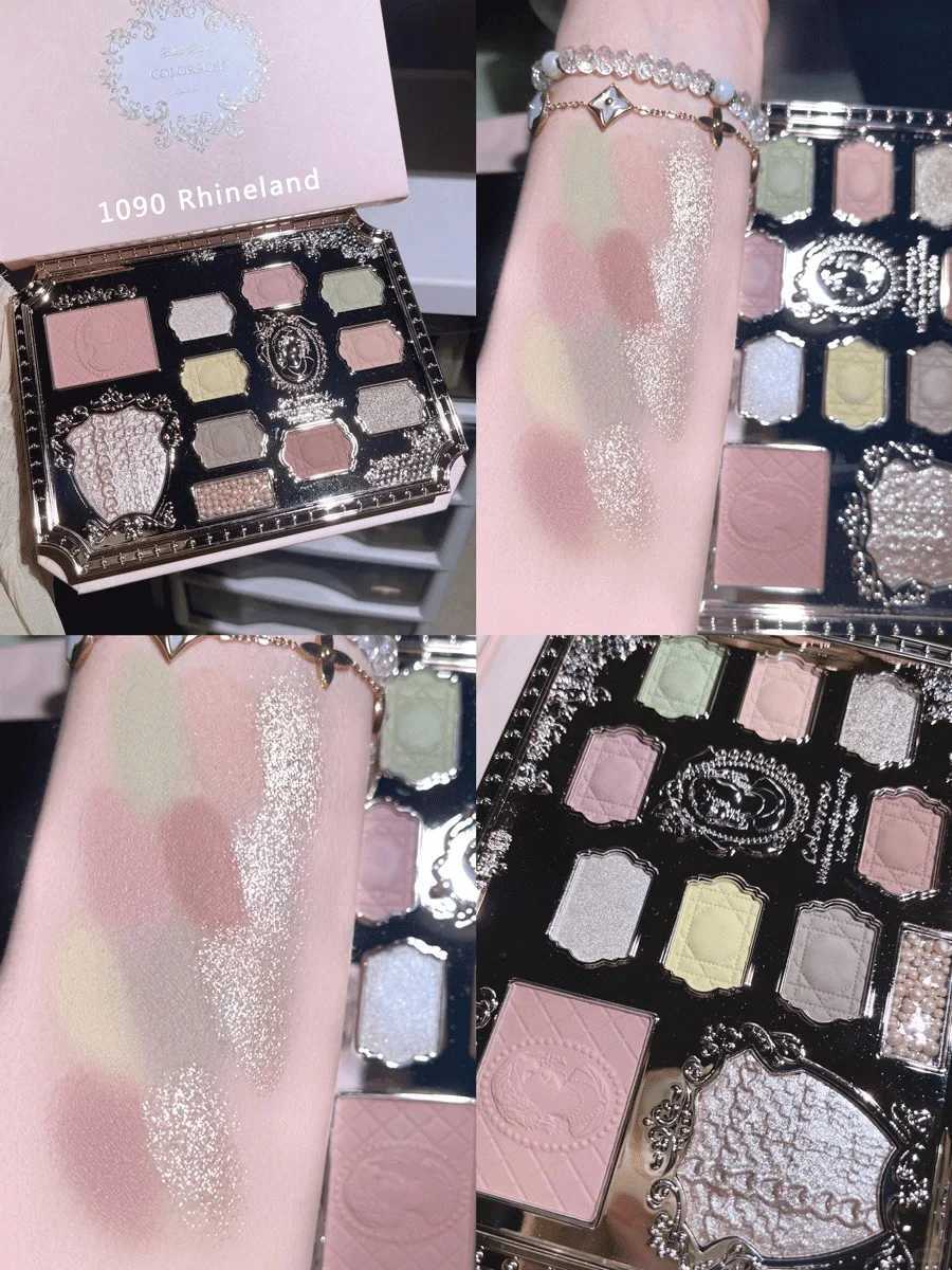 Ballet inspired eye shadow palette with highlighter and Blush all-in-one makeup set use mirror to shape eyes for a long time W240830