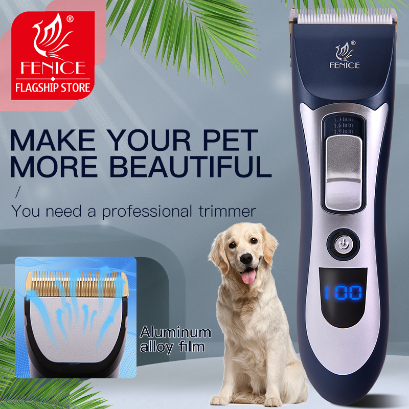 Fenice Pet Electric Clipper Professional Grooming Kit Rechargeable Pet Cat Dog Hair Trimmer Shaver Set Animals Hair Cutting