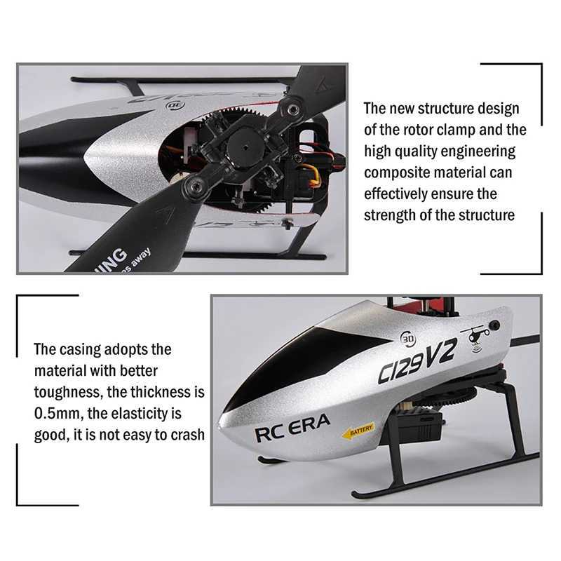 Military series C129 V2 RC helicopter 6 CH four-way fixed height single-mode drone outdoor RC aircraft toy W240830