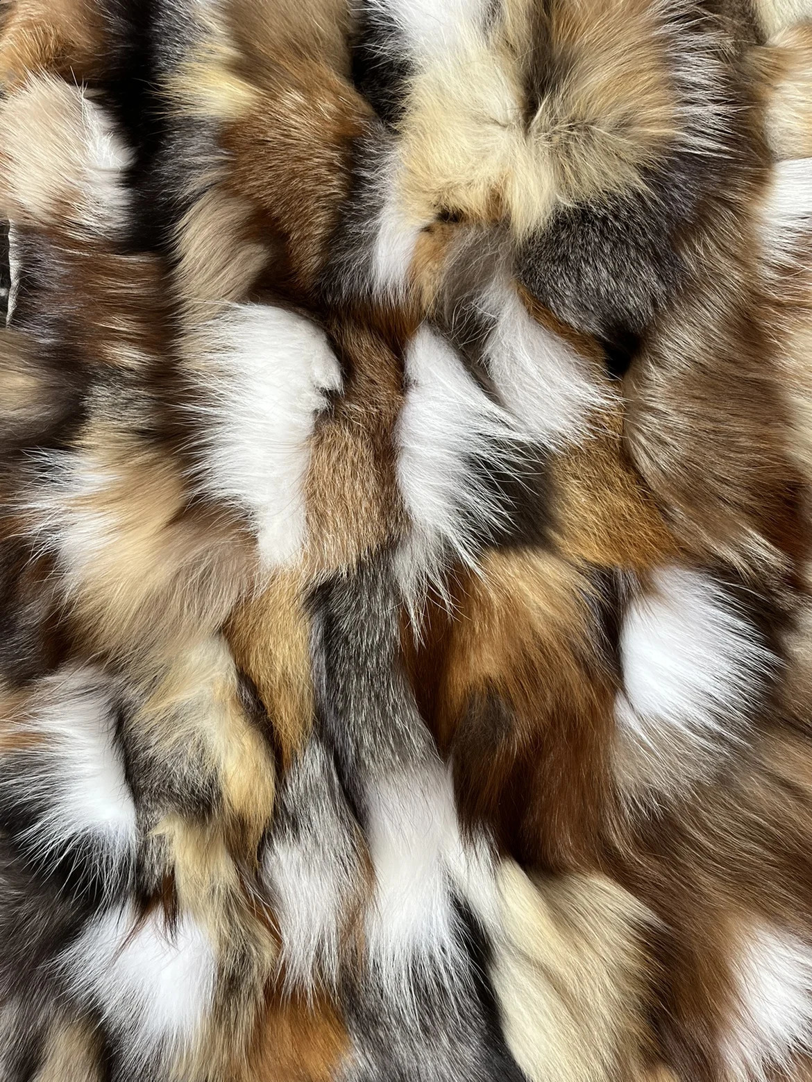 Natural fox fur board real fur blanket parka lining DIY material 240830