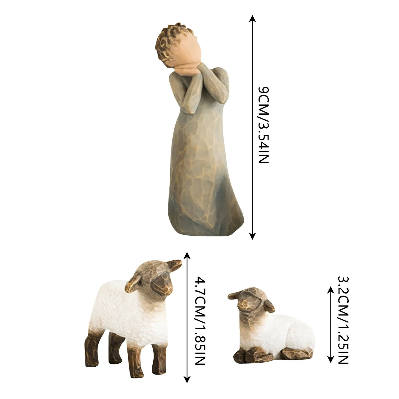 Resin Desktop Ornament for Room Decor Nativity Character Statue Hand drawn Decoration Christmas Gift 240830