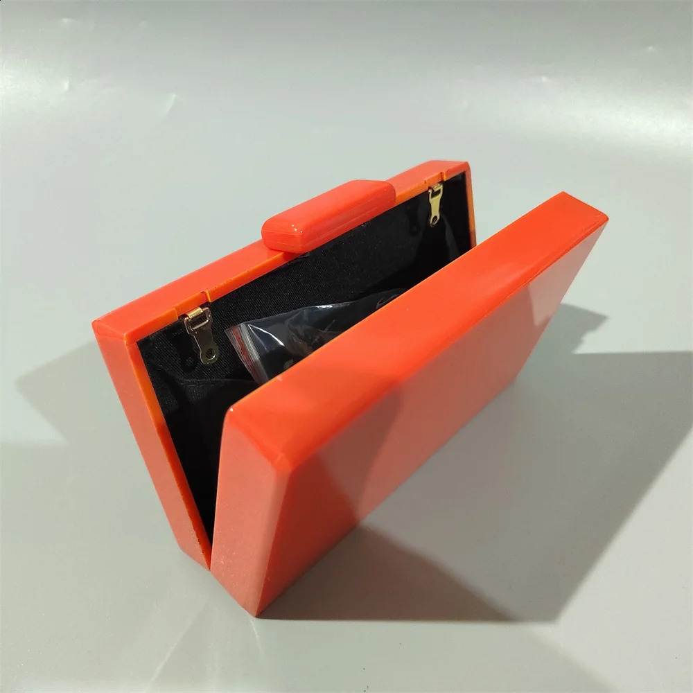 Handbag Solid Orange Acrylic Evening Bags Party Prom Mini Beach Casual Hardbox Women Banquet Clutch Summer Purse 240830