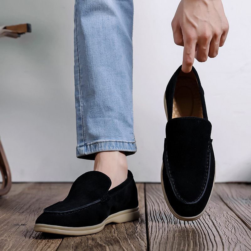 Men's Casual Shoes Cow Suede Genuine Leather Men Classic British Style Loafers Moccasins Mens Light Comfortable Driving Flats