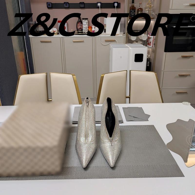 Dress Shoes Pointed High Heels Fine Heel Shallow French Rhie Zip Fashionable Clutch Summer Fashion Comfortable Women's Single Shoe 241102