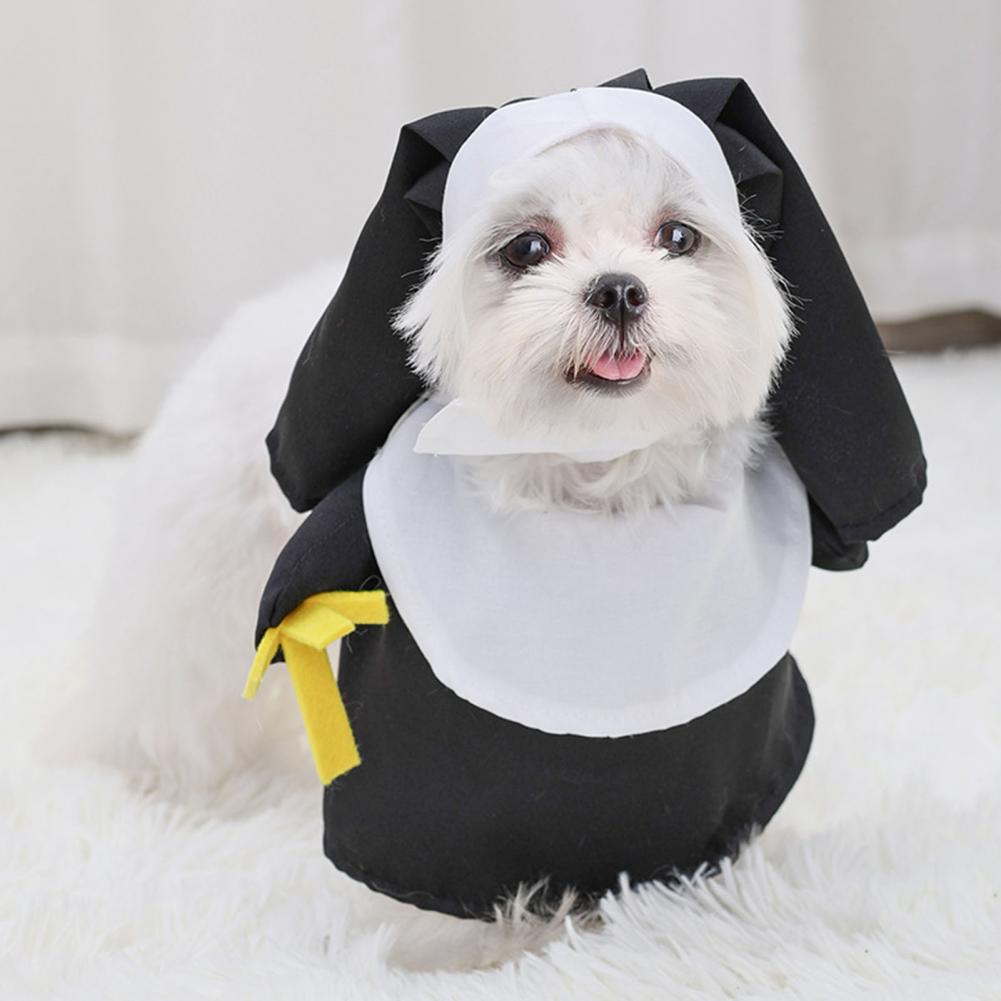 1 Set Pet Costume Set Thick Three-dimensional Modeling Nun Style Dress Up Cosplay Halloween Dog Clothes Pet Supplies