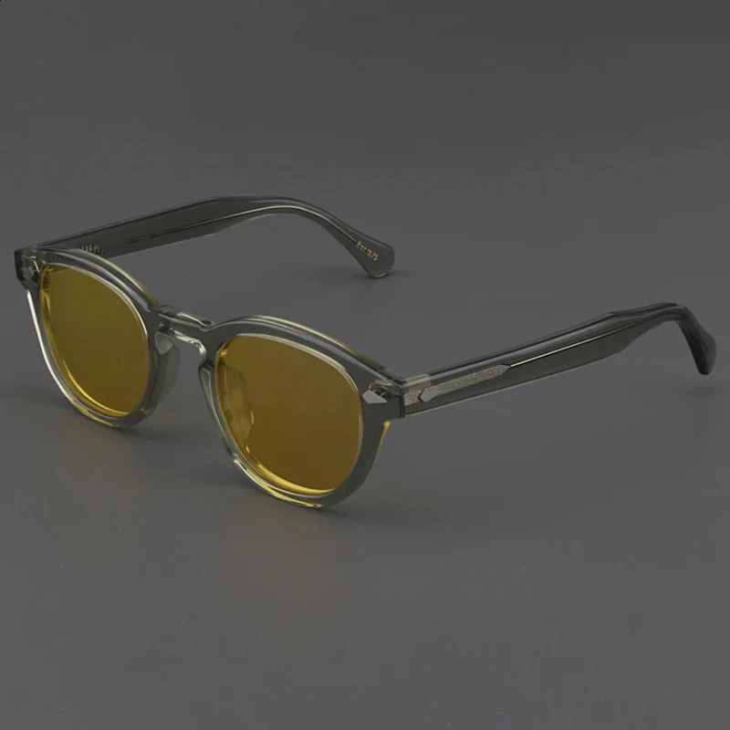 Polarized Sunglasses Mens Johnny Depp Lemtosh Style Sunglasses Retro Round Acetate Frame UV400 Oculos Lens 240829