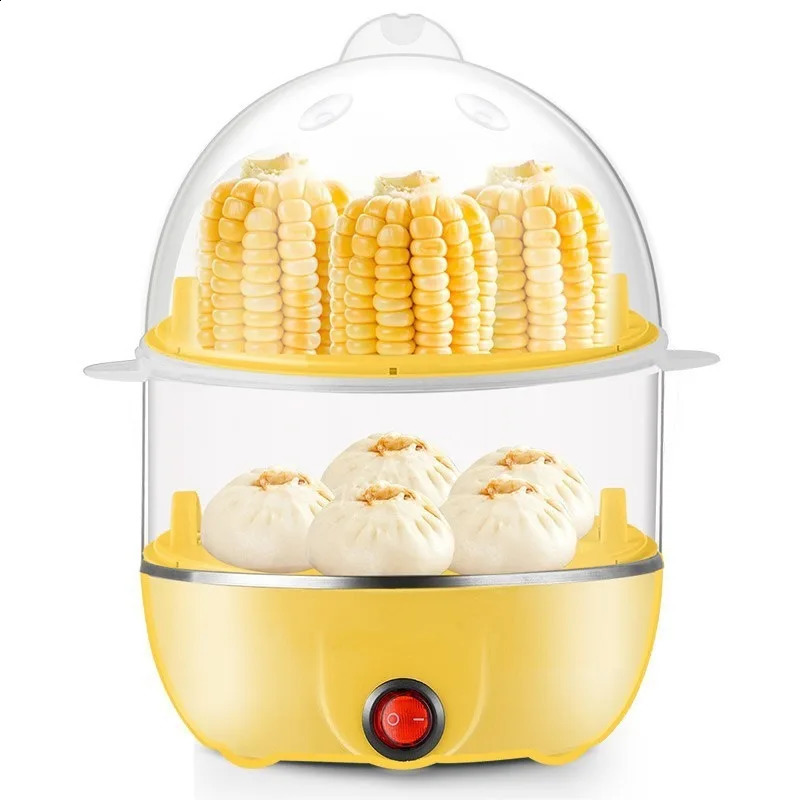Electric Egg Boiler Double Layer Multifunctional Corn Custard Automatic Mini Steamer 14 Eggs Breakfast Cooker 240830