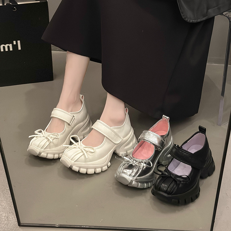 Sier Platform Ballet Shoes Women: Casual Thick Sole Sneakers for Summer Fashion 4
