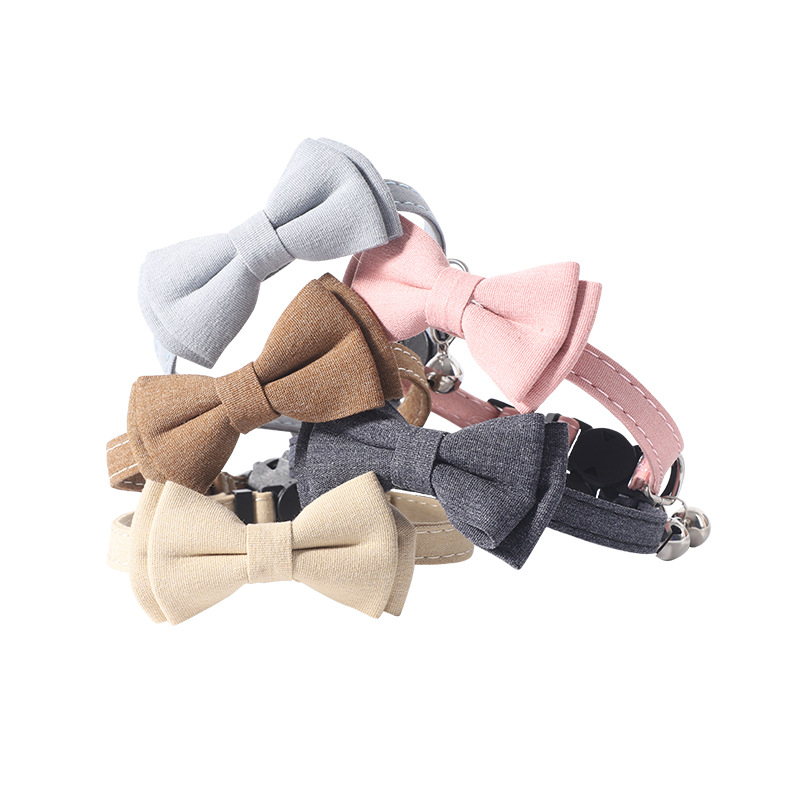 Cat Collars,Breakaway Pet Collar with Bell & Bow Decoration Adjustable Kitten Puppy Collar for Outdoor Indoor Kitten Accessories