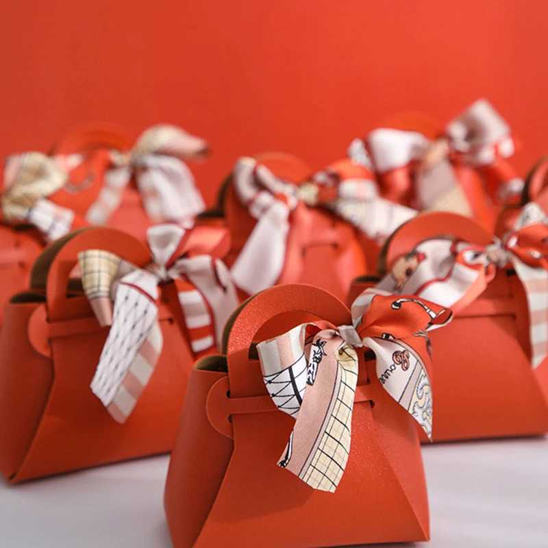60 pieces of leather gift bags for Easter Eid al Fitr wedding guests favorite mini box handbags with ribbon packaging box party gift distributionX2408