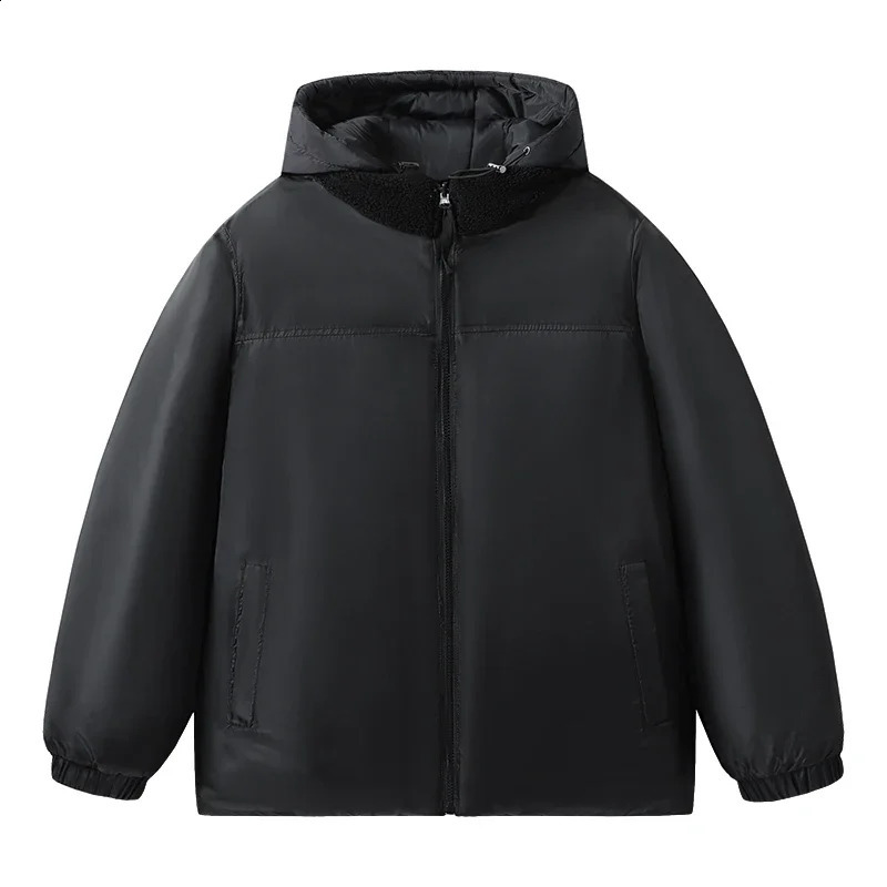 Mens Winter Parkas Polar Fleece Reversible Cotton Outerwear Clothing Parkas Jacket Mens Windbreaker Thick Warm Male M-4XL 240830