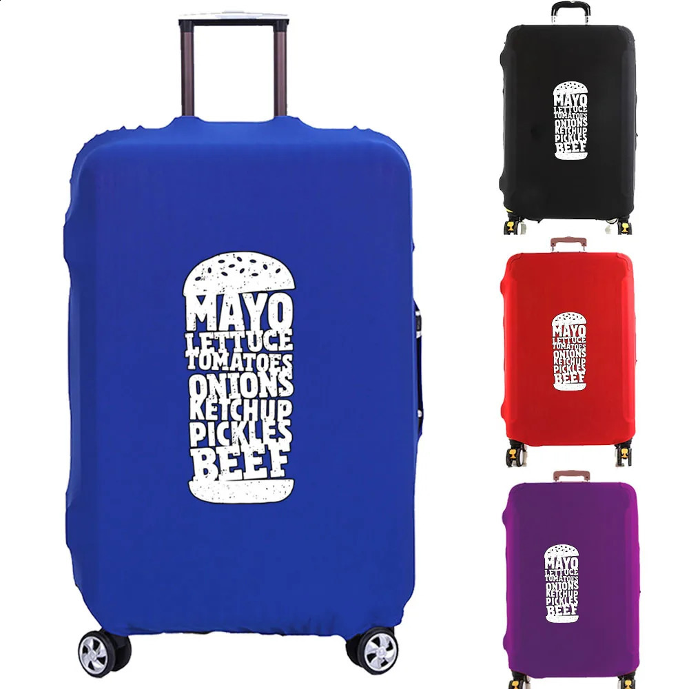 Hamburger patterned luggage cover protector thick elastic dust suitable for travel accessories in 1832 inch suitcases 240830