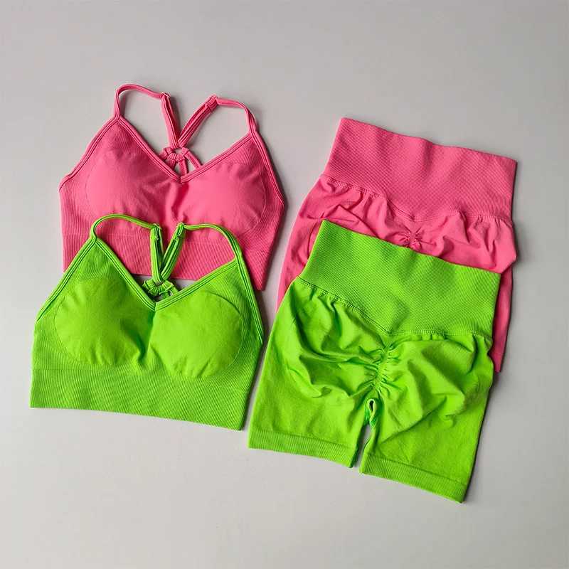 2-piece yoga set womens high waisted sportswear gym clothing sportswear sportswearW250411