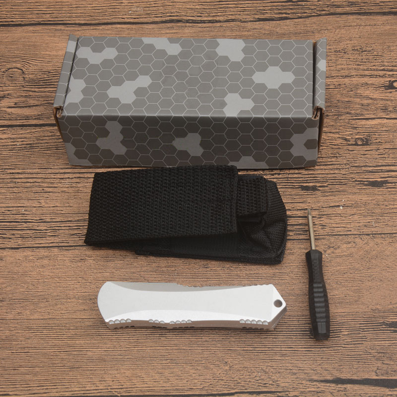 AG3102 High End Tactical Knife D2 Stone Wash Blade CNC Sier Aviation Aluminum Handle Outdoor Camping Hiking EDC Pocket Knives with Repair Tool