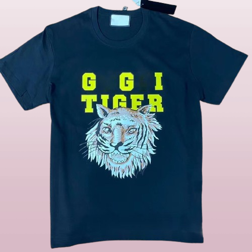 mens tiger designer t shirt spring and summer tide letter animal print couples round neck loose tops for men women plus size