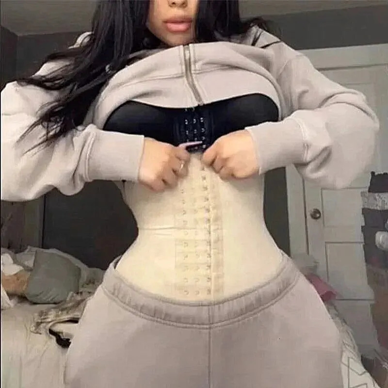 Latex Waist Trainer Women Binders And Shapers Corset Modeling Strap Body Shaper Colombian Girdles Slimming Belt 25 Steel Bones 240220