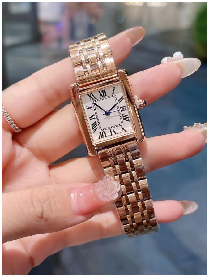 2024 Luxury Womens Tank Watch Square Watches Diamond Premium Quartz Movement Stainless Steel Bracelet Sapphire Glass Waterproof women Wristwatches