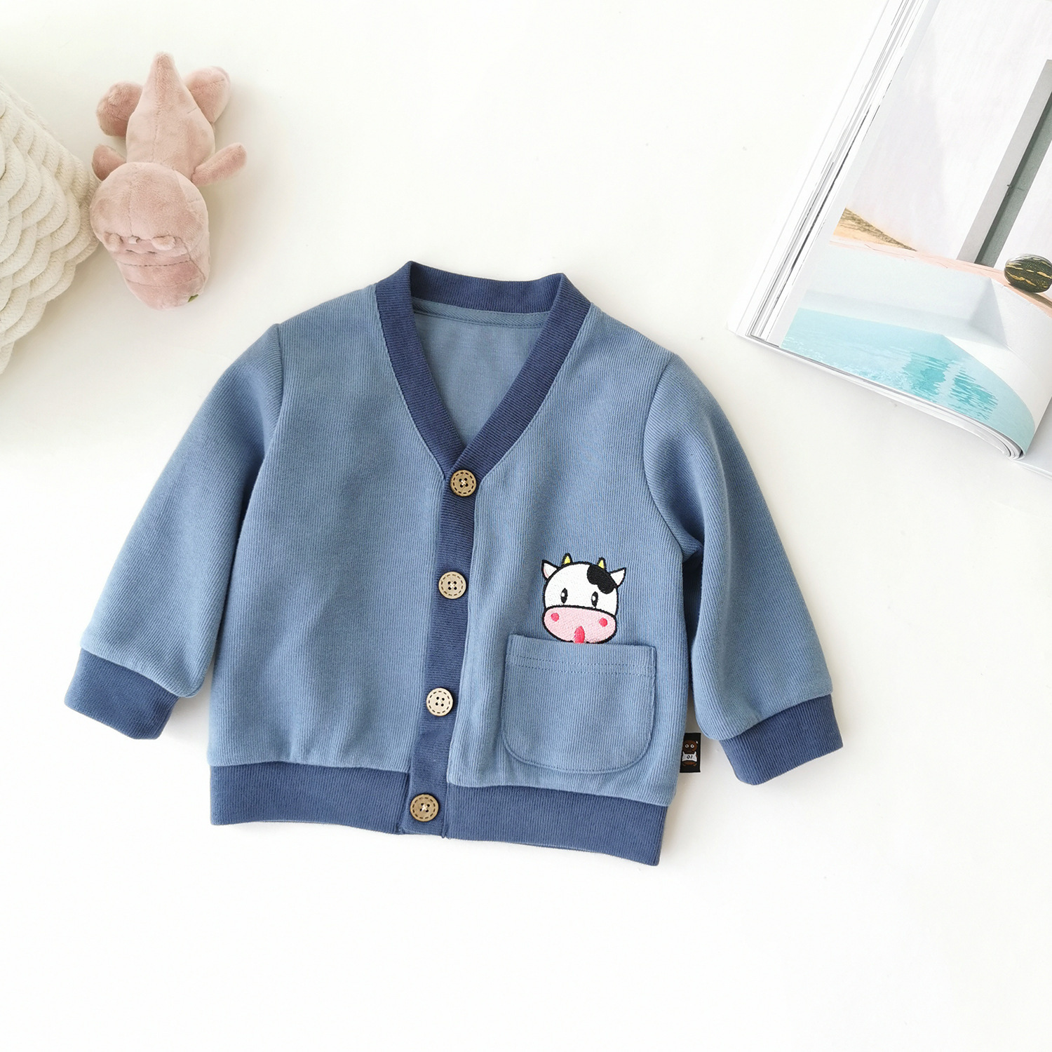 Kids Boys Sweaters bobo Autumn Winter Baby Girls Sweater Cute Print Knit Cardigan Children Warm Cotton Outwear Clothes 211104