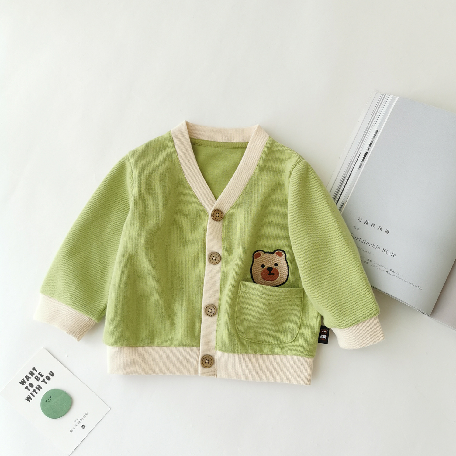 Kids Boys Sweaters bobo Autumn Winter Baby Girls Sweater Cute Print Knit Cardigan Children Warm Cotton Outwear Clothes 211104