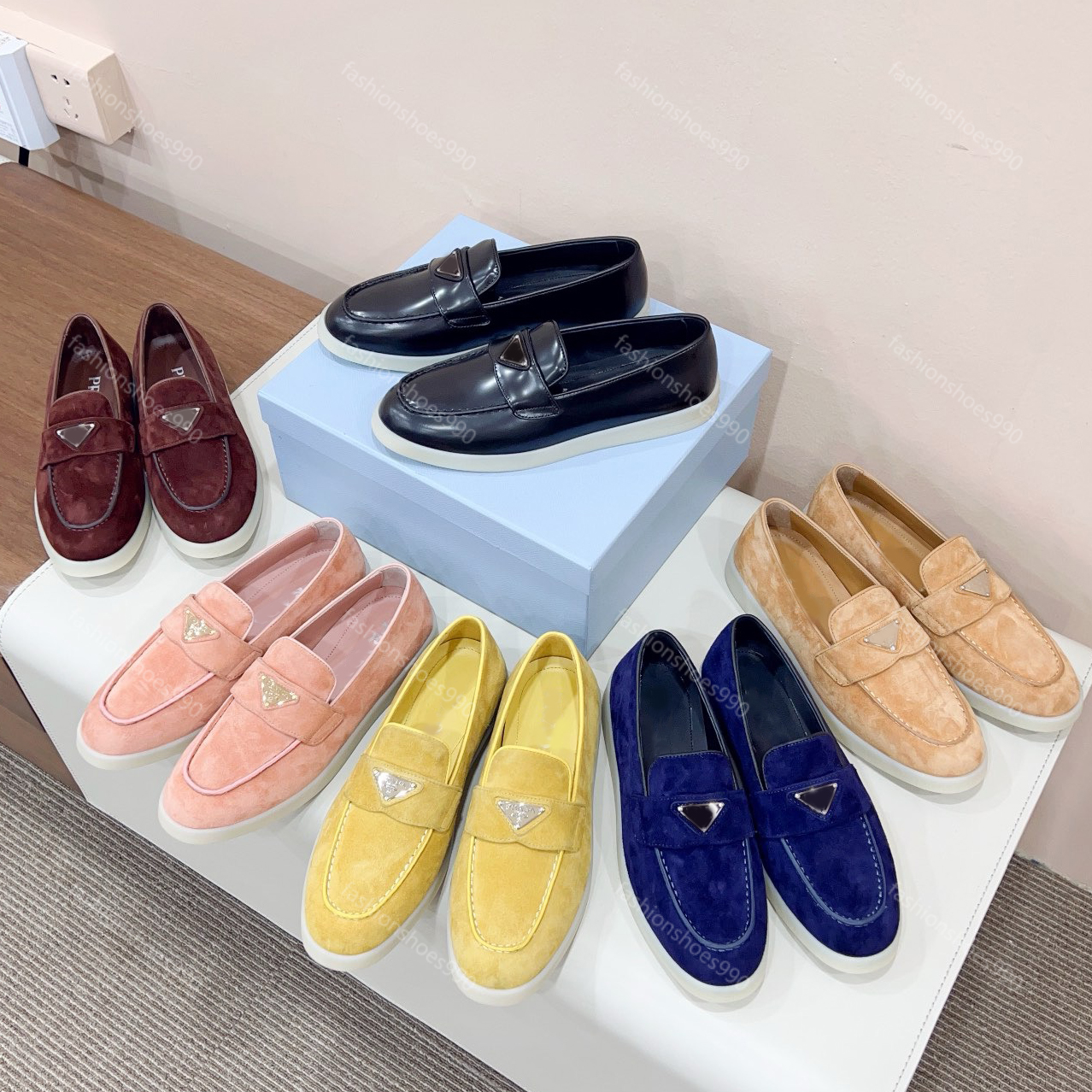 Suede Leather Designer Loafers: Casual Slip-On Flats with Metal Oxfords Moccasins for Men & Women