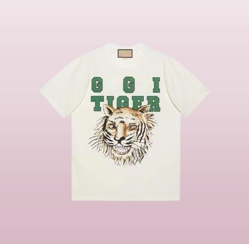 mens tiger designer t shirt spring and summer tide letter animal print couples round neck loose tops for men women plus size