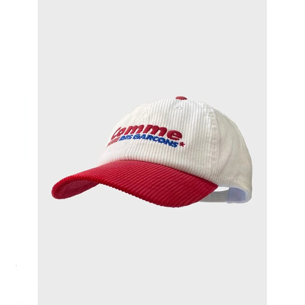 Autumn Winter Corduroy Baseball Caps Men Women Color Matching Letters Embroidered American Peaked Caps Fashion 240220