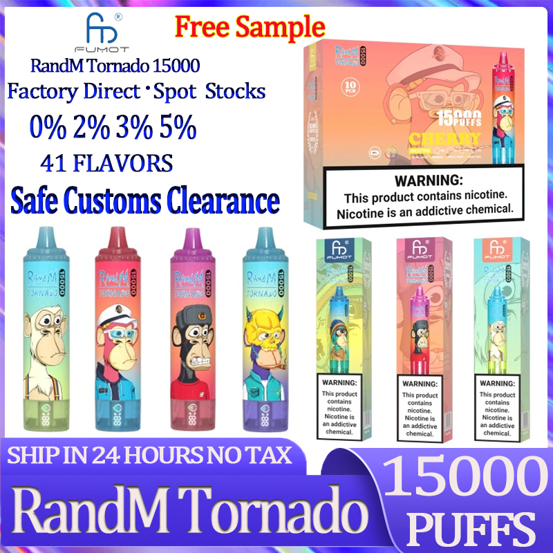 Original RandM Tornado 15000 Fumot Puffs 15k Disposable E cigarettes Features Mesh Coil puffs vapes disposable vape vaper Pen tornado 15000 vapor Rechargeable