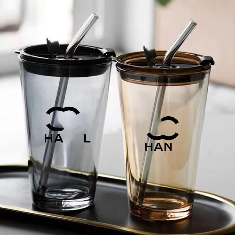 Designer Water Bottle Mugs Grey Yellow Letter Print Double Layered Mug Coffee Cup 520ml