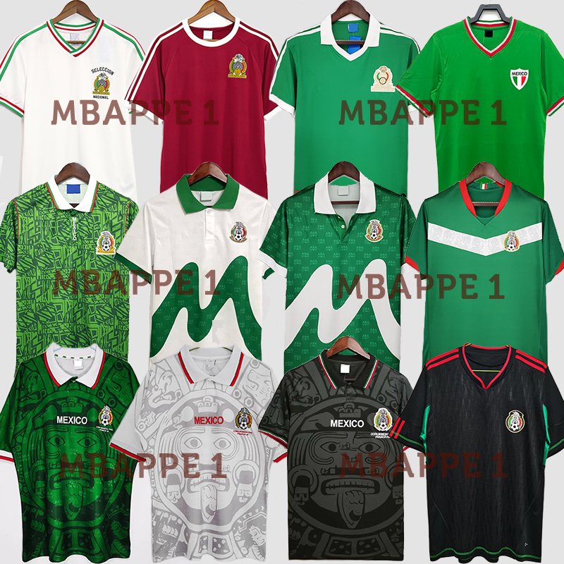 Retro 1985 1986 Mexico Mens Soccer Jerseys BLANCO HERNANDEZ 1994 H. SANCHEZ 1998 BLANCO Home Away 3rd Football Shirts Short Sleeve Uniforms
